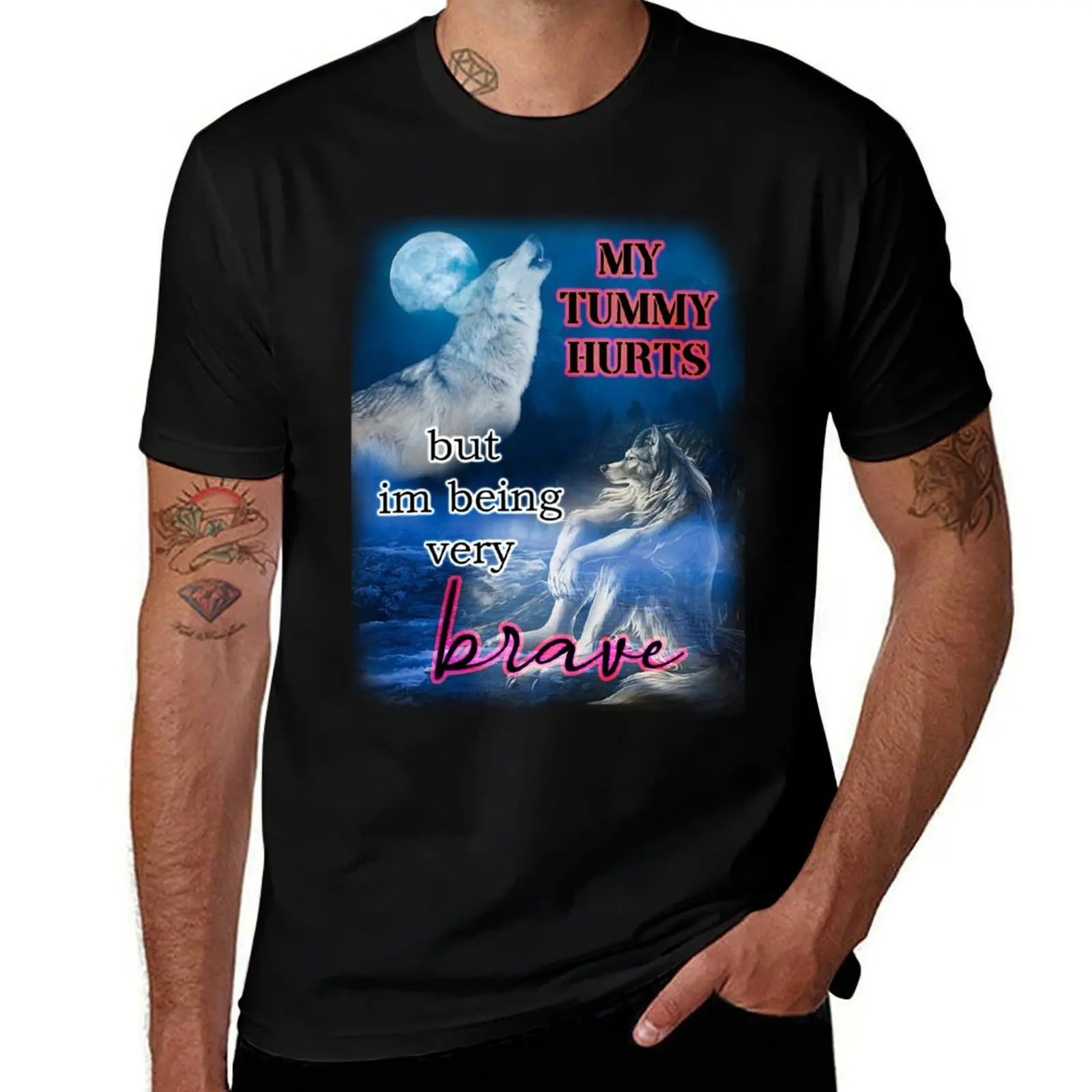 i have a tummy ache but im being very brave wolf alpha T-Shirt sports fans topping shirts graphic vintage t shirt men
i have a tummy ache but im being very brave wolf alpha T-Shirt sports fans topping shirts graphic vintage t shirt men