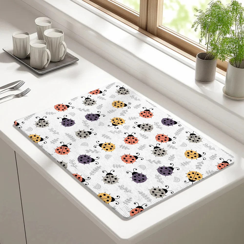 Animal Ladybug Draining Pad Drying Mat For Kitchen Bar Coffee Dishes Rubber Quick Drying Water Absorbent Anti-slip Mat
Animal Ladybug Draining Pad Drying Mat For Kitchen Bar Coffee Dishes Rubber Quick Drying Water Absorbent Anti-slip Mat