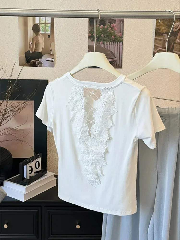 Y2K Sexy White T-Shirt for Women, Slim Fit Hollow Out Short Sleeve Top, Fashion Solid Color Tops
Y2K Sexy White T-Shirt for Women, Slim Fit Hollow Out Short Sleeve Top, Fashion Solid Color Tops