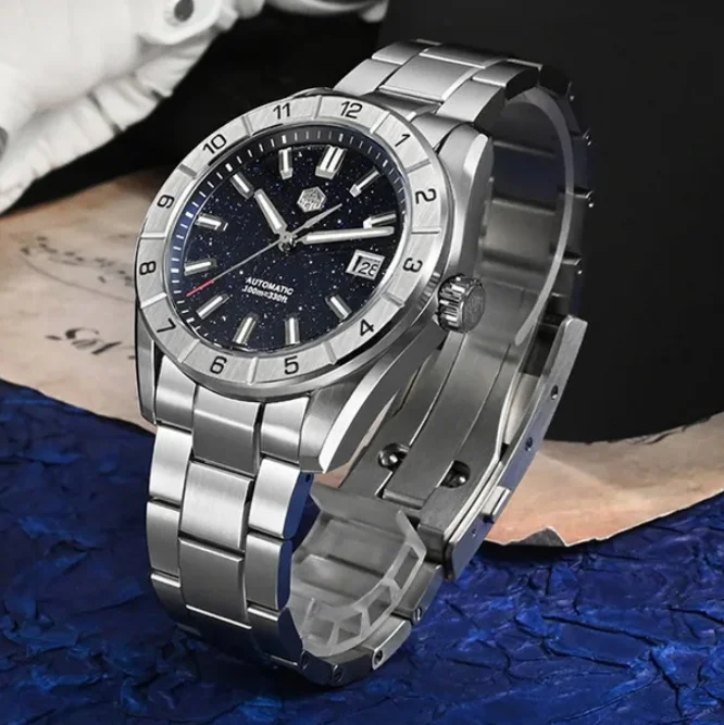 San Martin Men Automatic Watch 42mm Mechanical Wristwatch Diver 10ATM Luminous Sapphire NH35 Peacock Gemstone Dial
San Martin Men Automatic Watch 42mm Mechanical Wristwatch Diver 10ATM Luminous Sapphire NH35 Peacock Gemstone Dial
