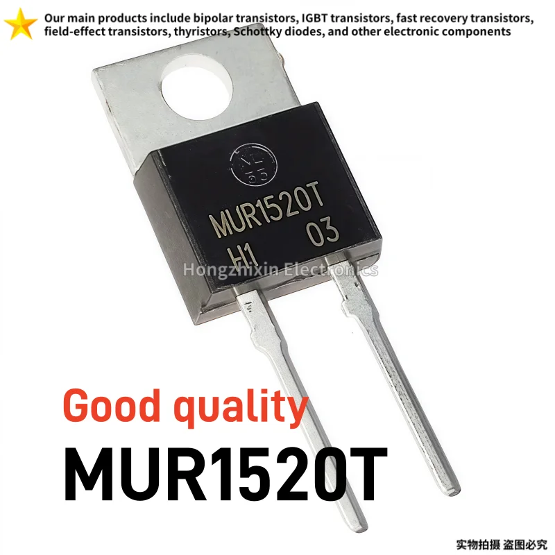 10PCS New MUR1520T MUR1520 15A 200V Ultra Fast Recovery Diode TO-220-2 High Speed Rectifier Diode for Power Supply
10PCS New MUR1520T MUR1520 15A 200V Ultra Fast Recovery Diode TO-220-2 High Speed Rectifier Diode for Power Supply