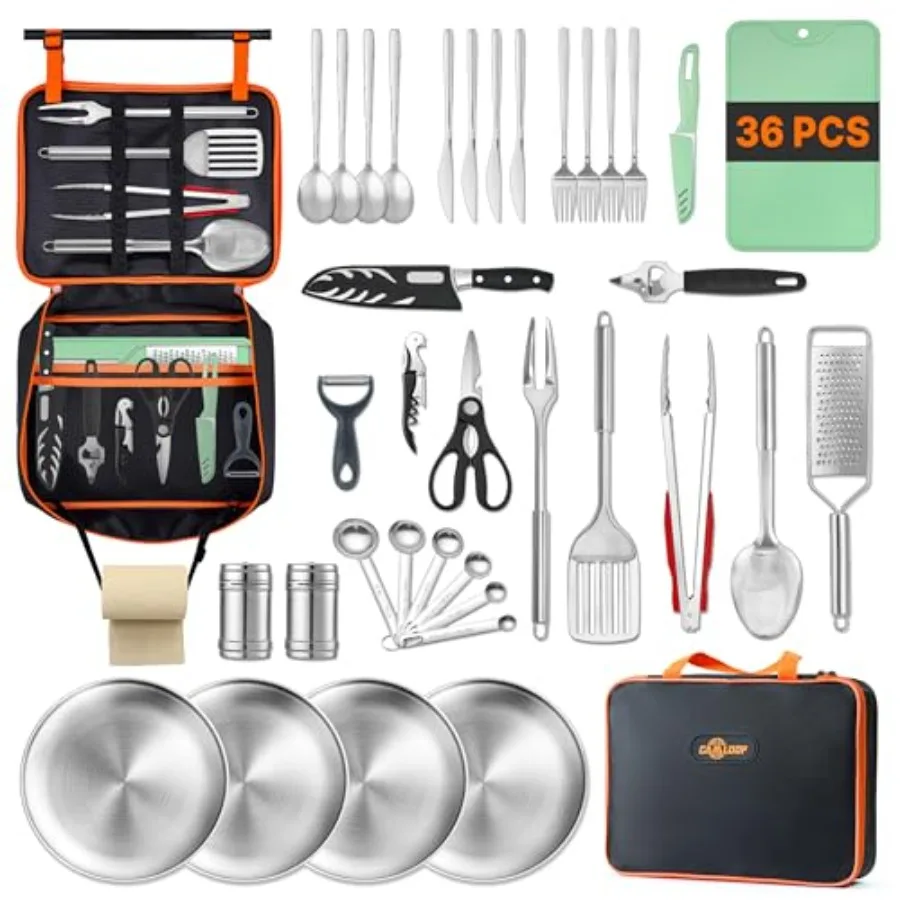Portable Camping Cooking Utensils Set Camp Kitchen Set with Organizer Bag RV Essentials Outdoor Cooking Utensil Kit for Travel
Portable Camping Cooking Utensils Set Camp Kitchen Set with Organizer Bag RV Essentials Outdoor Cooking Utensil Kit for Travel