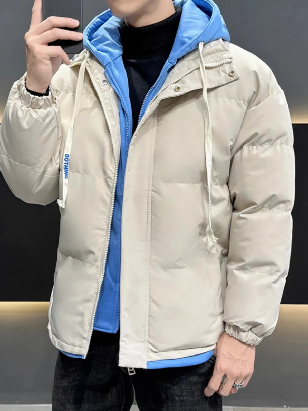 Men's Thiened down Cotton Jaet Hooded Coat Warmth Youth Faion Cold Resistance Winter Outerwear Zipper Closure Long Sve
Men's Thiened down Cotton Jaet Hooded Coat Warmth Youth Faion Cold Resistance Winter Outerwear Zipper Closure Long Sve