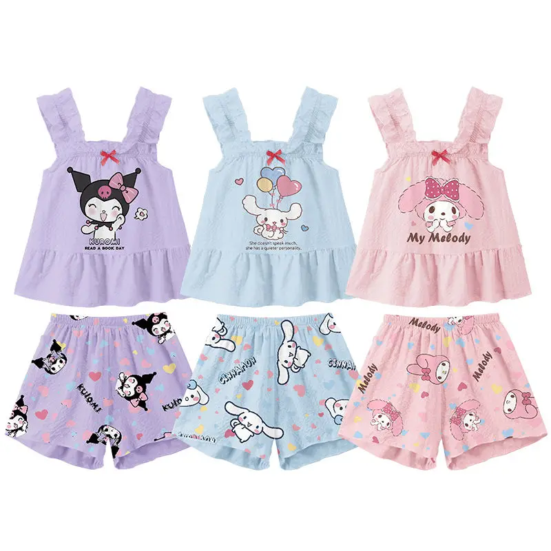 New Sanrio Kawaii Kuromi Child Short Sleeves Suit Student Sling Ice Silk Shorts Summer Anime Figure Cartoon Gift Cute Versatile
New Sanrio Kawaii Kuromi Child Short Sleeves Suit Student Sling Ice Silk Shorts Summer Anime Figure Cartoon Gift Cute Versatile