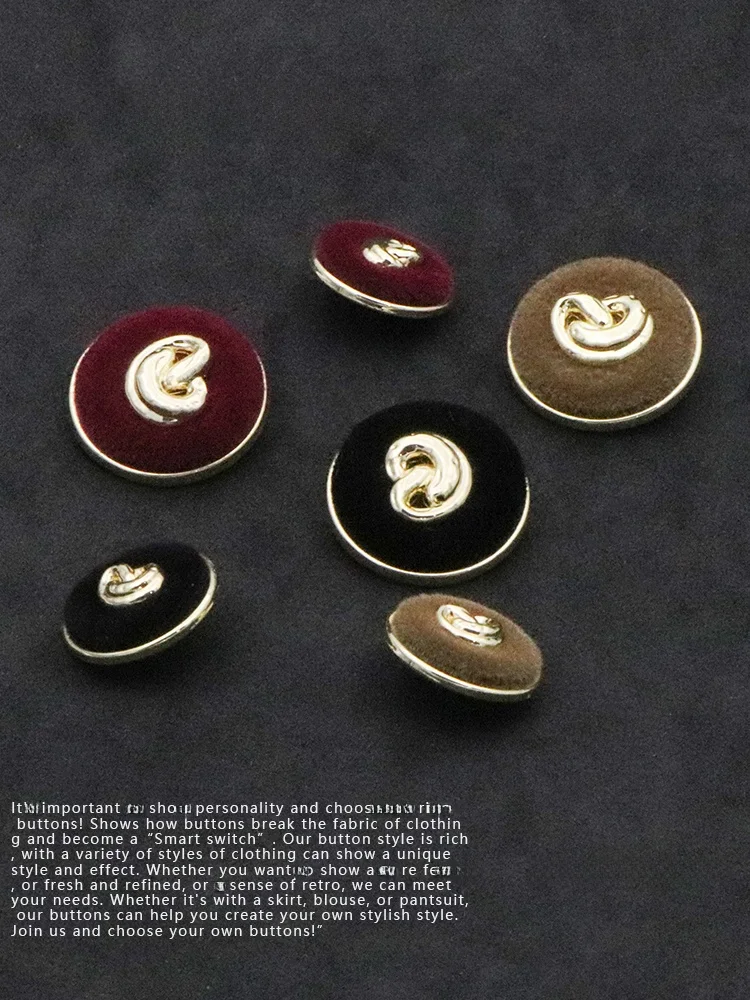 Flocking Metal round Button High End Fashionable Coat Button Elegant Knitted Sweater Button Small Fragrance Style Coat Button
Flocking Metal round Button High End Fashionable Coat Button Elegant Knitted Sweater Button Small Fragrance Style Coat Button