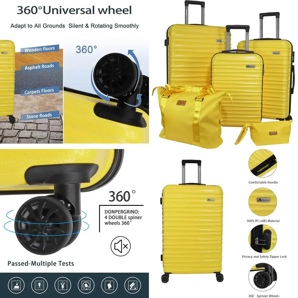 Легкий комплект чемоданов из трех предметов с колесами — 20/24/28 дюймов, прочный ПК + ABS, желтый
Легкий комплект чемоданов из трех предметов с колесами — 20/24/28 дюймов, прочный ПК + ABS, желтый