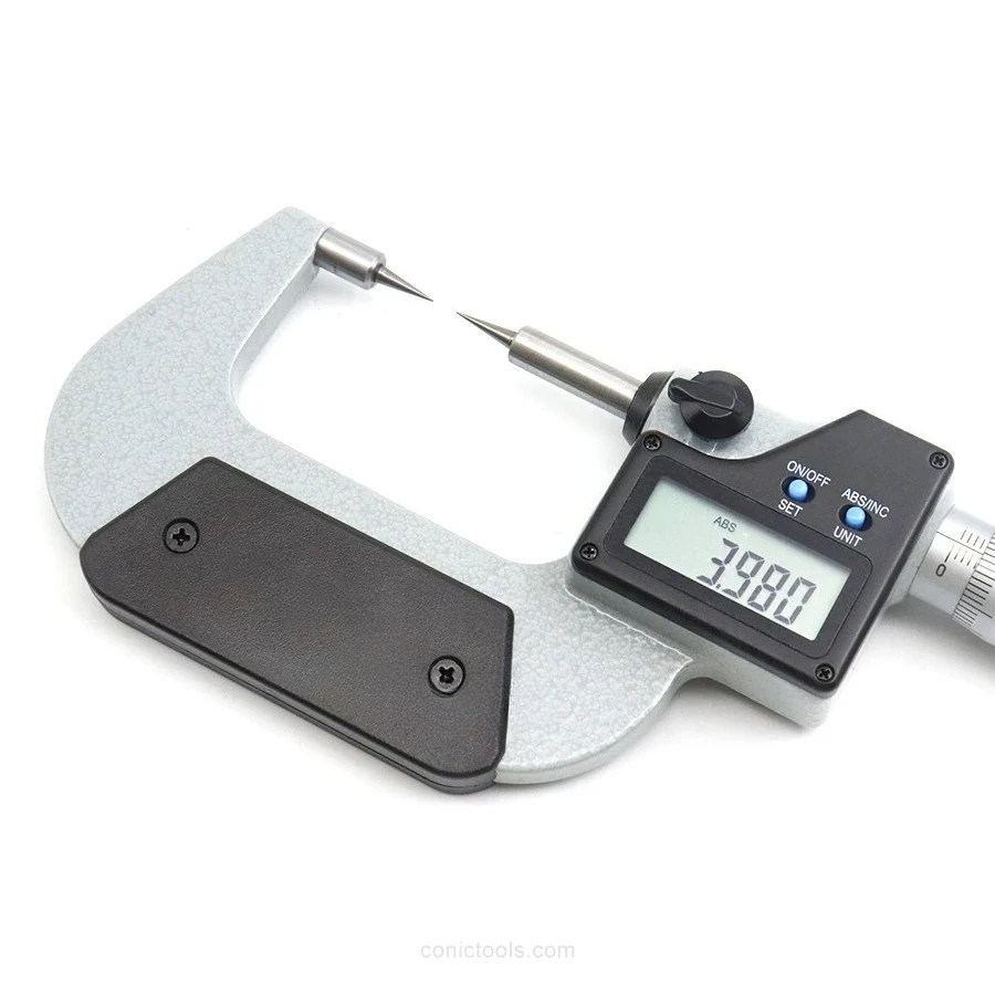 Double Tip 0-25MM/0-1" 2-way digital double point micrometer for measuring drills, grooves and hard-to-reach dimensions
Double Tip 0-25MM/0-1" 2-way digital double point micrometer for measuring drills, grooves and hard-to-reach dimensions