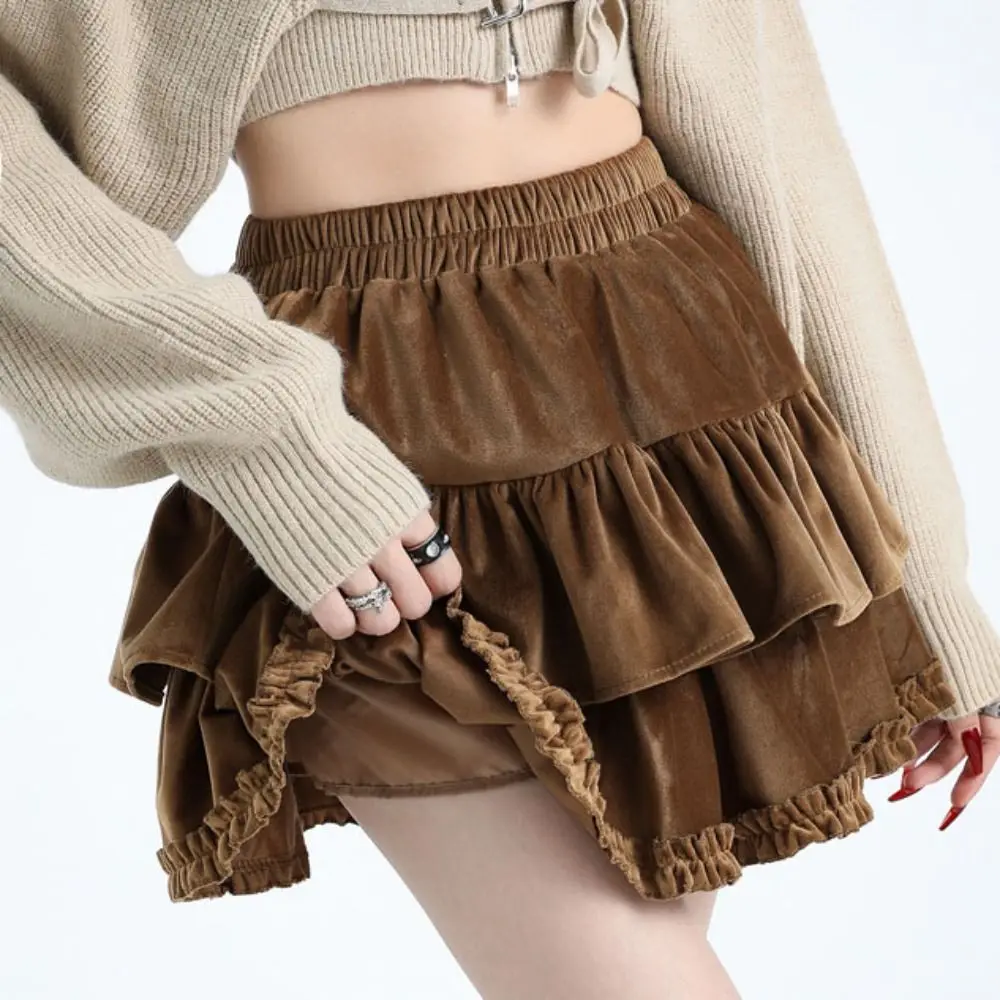 Sweet Velvet Shorts Mini Skirt Tiered Elastic High Waist Skirt Harajuku Dress Pleated Mini Skirts Female Girls Lady
Sweet Velvet Shorts Mini Skirt Tiered Elastic High Waist Skirt Harajuku Dress Pleated Mini Skirts Female Girls Lady