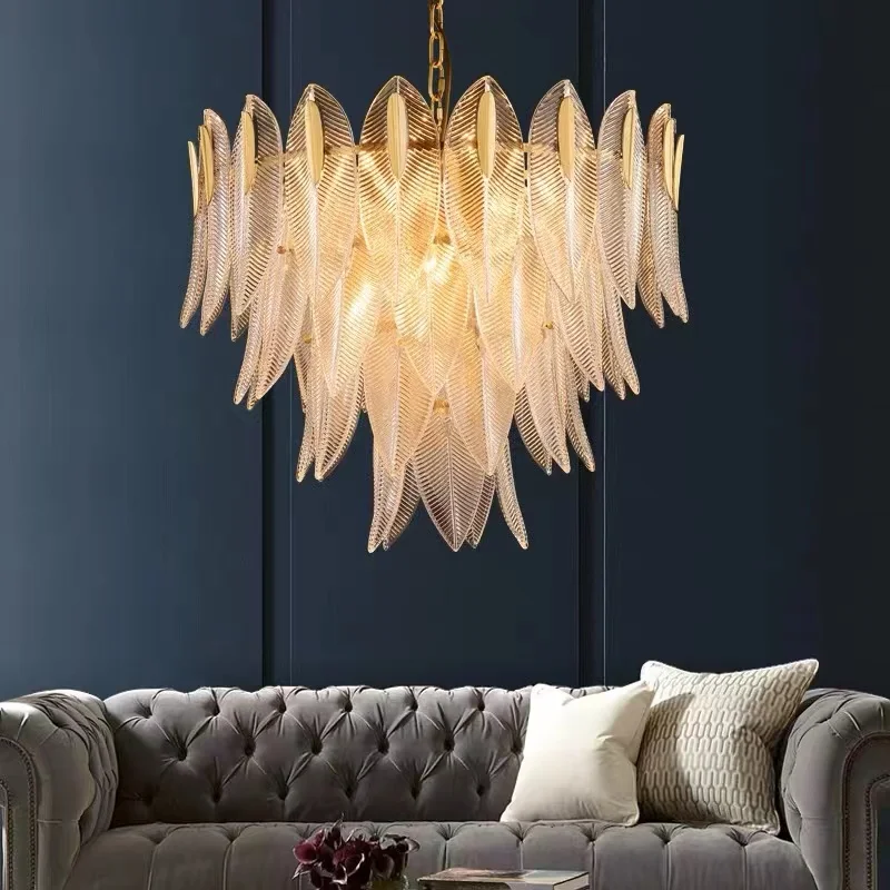Luxury Chandelier Light Retro French Style Modern lamp Living Room Bedroom Dining Room Villa Lamps Leaf Glass Pendant Lamp
Luxury Chandelier Light Retro French Style Modern lamp Living Room Bedroom Dining Room Villa Lamps Leaf Glass Pendant Lamp