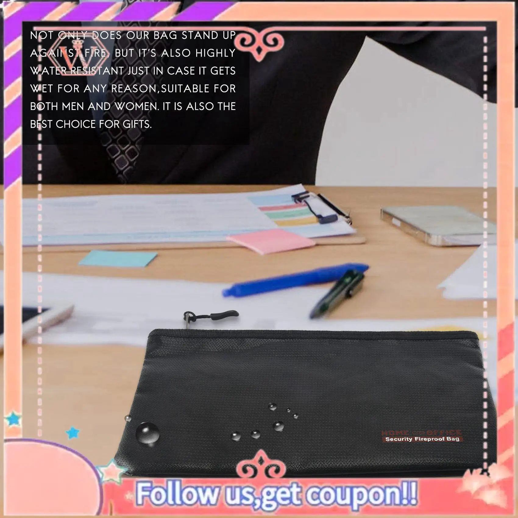 Upgraded Fireproof Document Bags, Waterproof And Fireproof Bag With Fireproof Zipper For Ipad, Money, Jewelry, Passport, Documen
Upgraded Fireproof Document Bags, Waterproof And Fireproof Bag With Fireproof Zipper For Ipad, Money, Jewelry, Passport, Documen