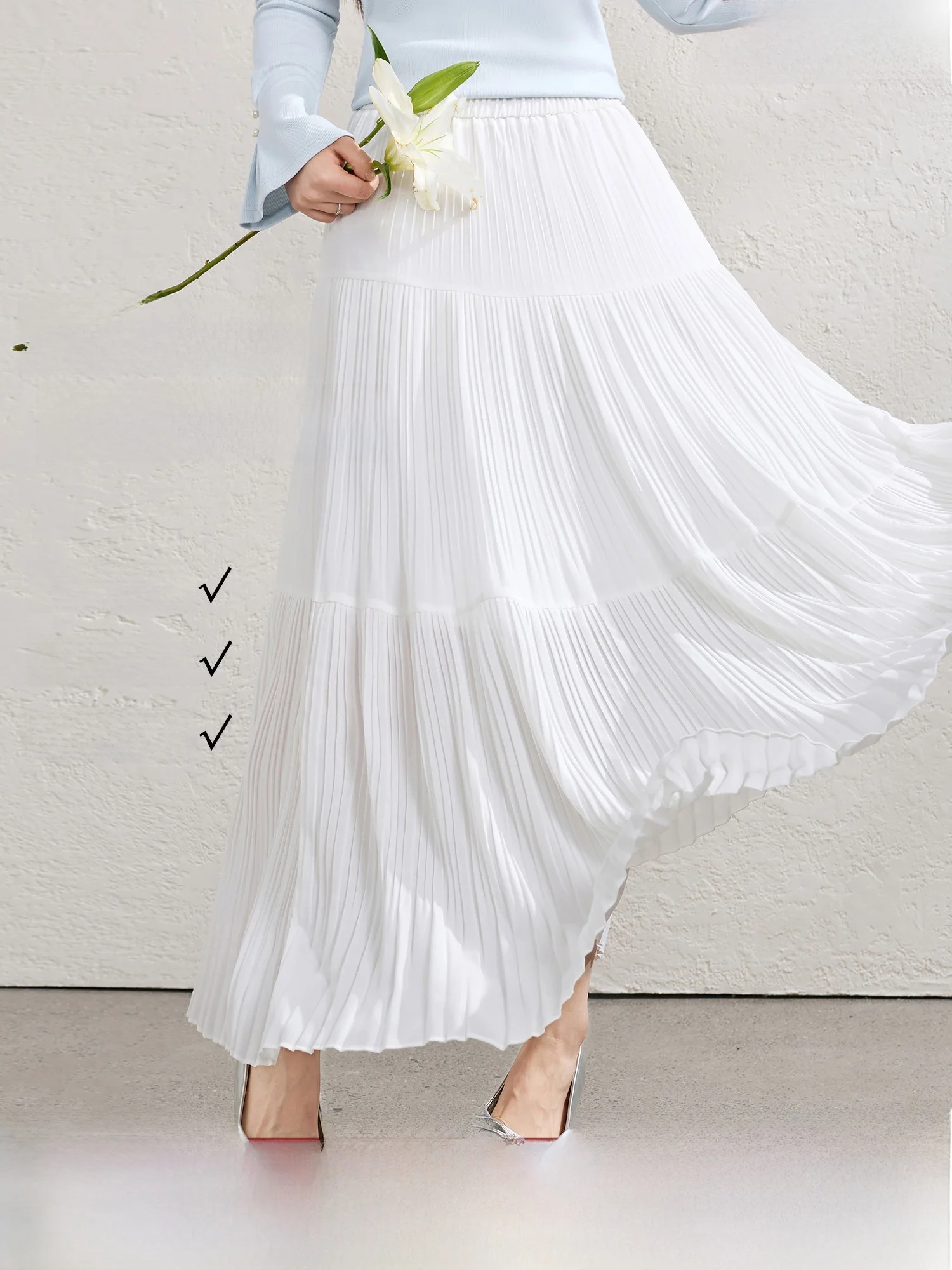 Romantic Blue Language Large Size Chiffon Pleated Half Skirt A-Line Flared Midi Cake Skirt Spring New Style Commute Elegant
Romantic Blue Language Large Size Chiffon Pleated Half Skirt A-Line Flared Midi Cake Skirt Spring New Style Commute Elegant