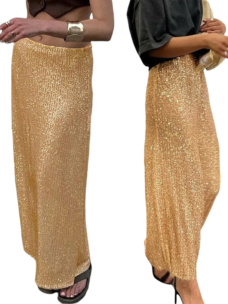Women s Sparkly Sequins Long Skirts High Waist Party Skirts Back Slit Casual Skirts
Women s Sparkly Sequins Long Skirts High Waist Party Skirts Back Slit Casual Skirts