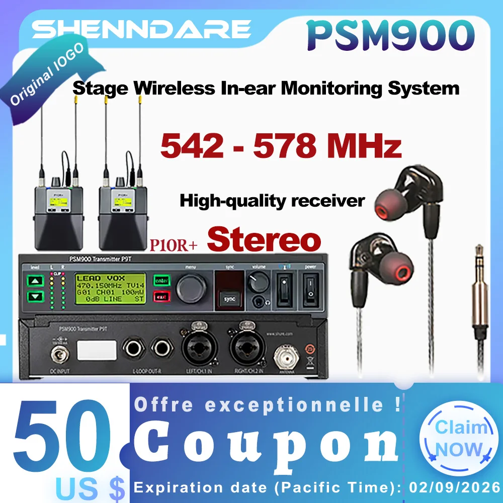 PSM900 Professional Wireless In Ear Monitor System UHF Stereo Receiver Transmitter Stage Studio Band Audio Monitoring
PSM900 Professional Wireless In Ear Monitor System UHF Stereo Receiver Transmitter Stage Studio Band Audio Monitoring