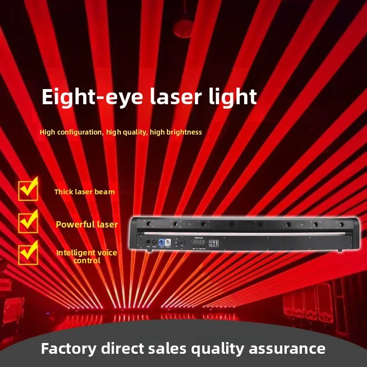Eight-eye laser light single red 8-head scanning laser laser nightclub clear bar dot matrix beam of stage light
Eight-eye laser light single red 8-head scanning laser laser nightclub clear bar dot matrix beam of stage light