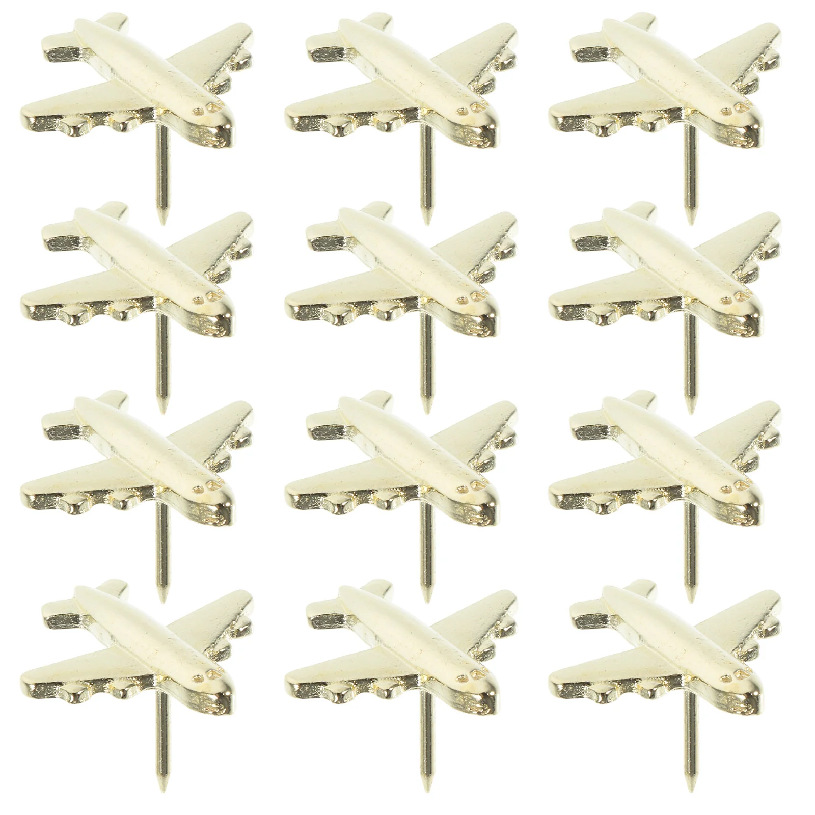 12pcs Metal Airplane Thumbtacks Gold 3D Pushpins Map Tacks Round Flat Paper Clips for Travel Christmas Office School
12pcs Metal Airplane Thumbtacks Gold 3D Pushpins Map Tacks Round Flat Paper Clips for Travel Christmas Office School