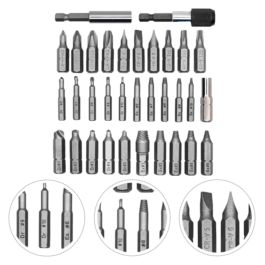 33pc 33 in 1 Set Screw Extractor Kit Counter Drill Bits High Speed Steel Reusable Socket Adapter for Damaged Bolts Removal
33pc 33 in 1 Set Screw Extractor Kit Counter Drill Bits High Speed Steel Reusable Socket Adapter for Damaged Bolts Removal