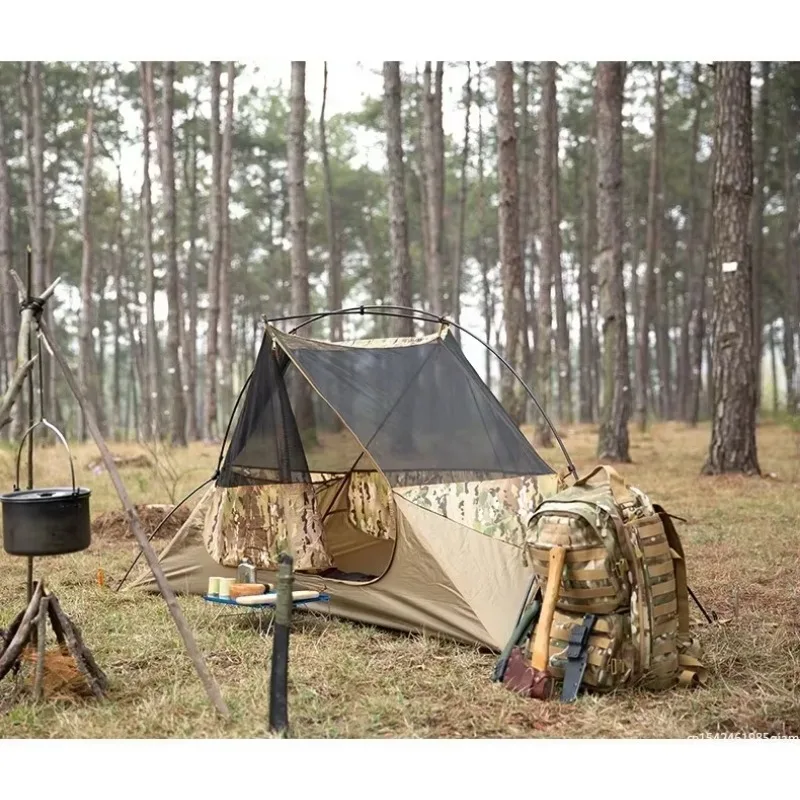 New Outdoor Single Camouflage Tent Rainproof and Sunproof Thickened Camping Tent Tactical Camouflage Park Tent Camping Equipment
New Outdoor Single Camouflage Tent Rainproof and Sunproof Thickened Camping Tent Tactical Camouflage Park Tent Camping Equipment