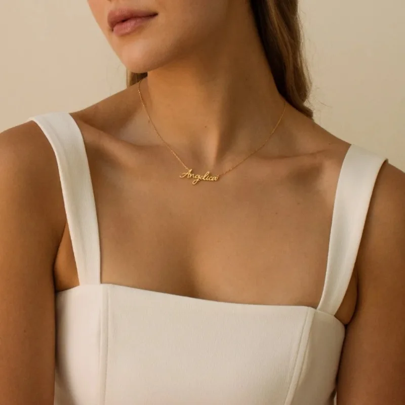 Customized Name Stainless Steel Gold Chain Pendant Custom Nameplate Necklaces Fashion Europe and America Personalized Jewelry
Customized Name Stainless Steel Gold Chain Pendant Custom Nameplate Necklaces Fashion Europe and America Personalized Jewelry