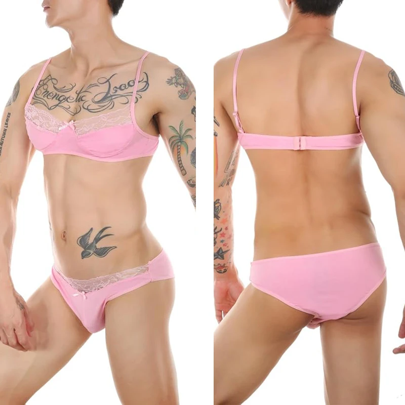 Lingerie for Ladyboy Transgender Men Sissy Lace Bra and Panties Bikini Bowknot 2 Piece Nightwear Sleepwear Set
Lingerie for Ladyboy Transgender Men Sissy Lace Bra and Panties Bikini Bowknot 2 Piece Nightwear Sleepwear Set