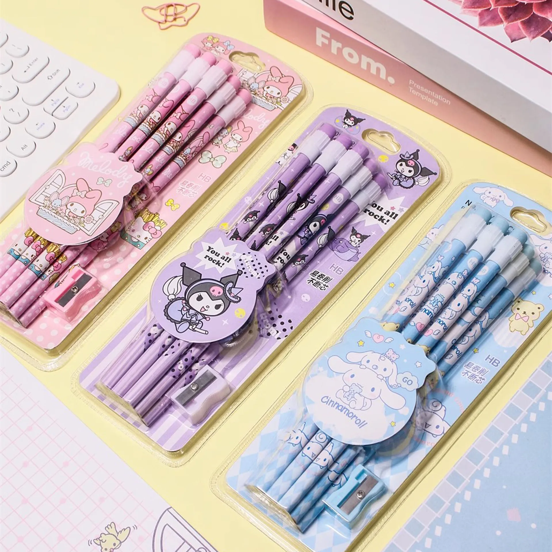12 шт./упак. Карандаши Hello Kitty и Kuromi HB, черные, для письма и рисования, школьные принадлежности, подарок для женщин и мужчин
12 шт./упак. Карандаши Hello Kitty и Kuromi HB, черные, для письма и рисования, школьные принадлежности, подарок для женщин и мужчин