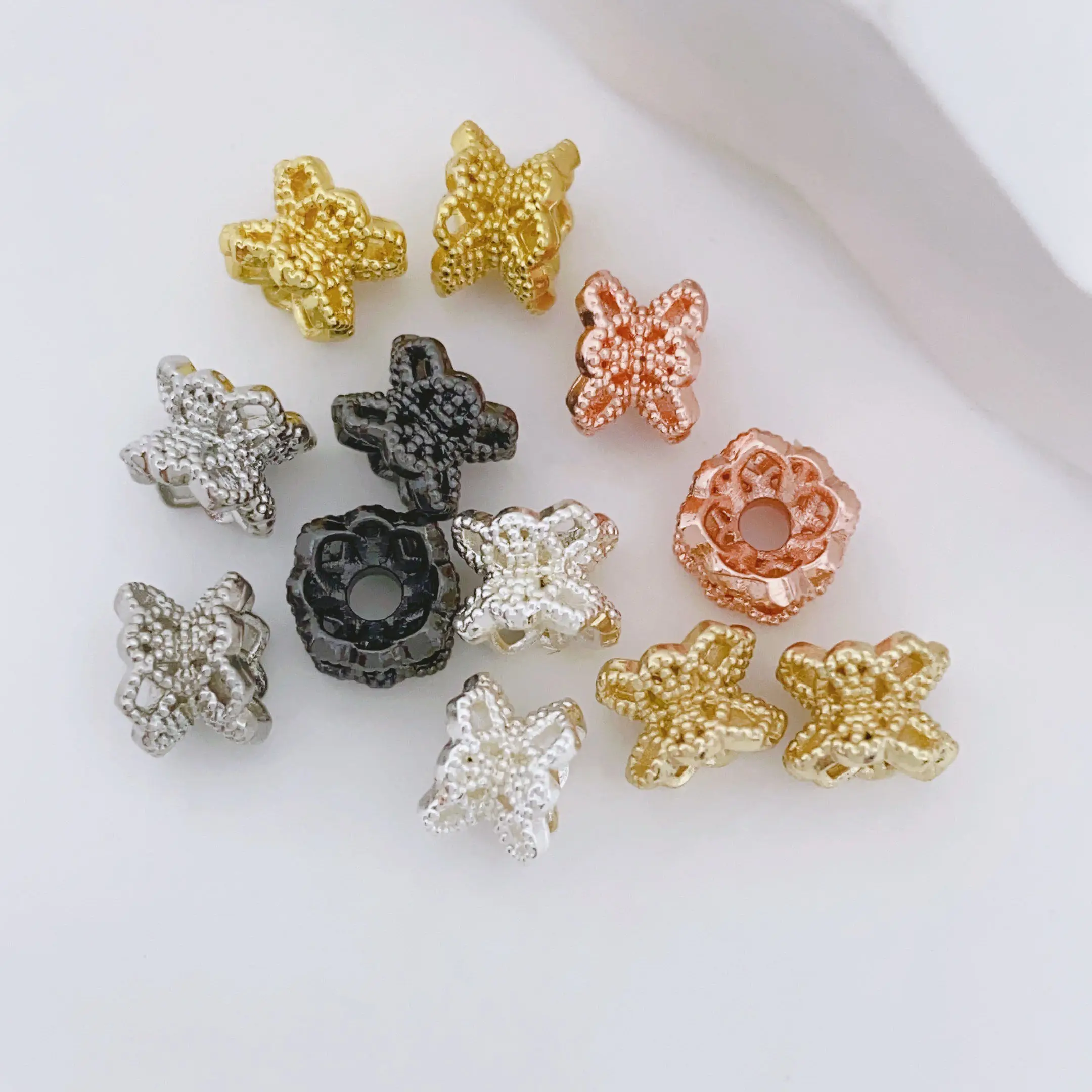 10PC Copper Gold-plated Exquisite Double-sided Tori Spacer Beads DIY Pearl Necklace Bracelet Accessories Jewelry Making Material
10PC Copper Gold-plated Exquisite Double-sided Tori Spacer Beads DIY Pearl Necklace Bracelet Accessories Jewelry Making Material