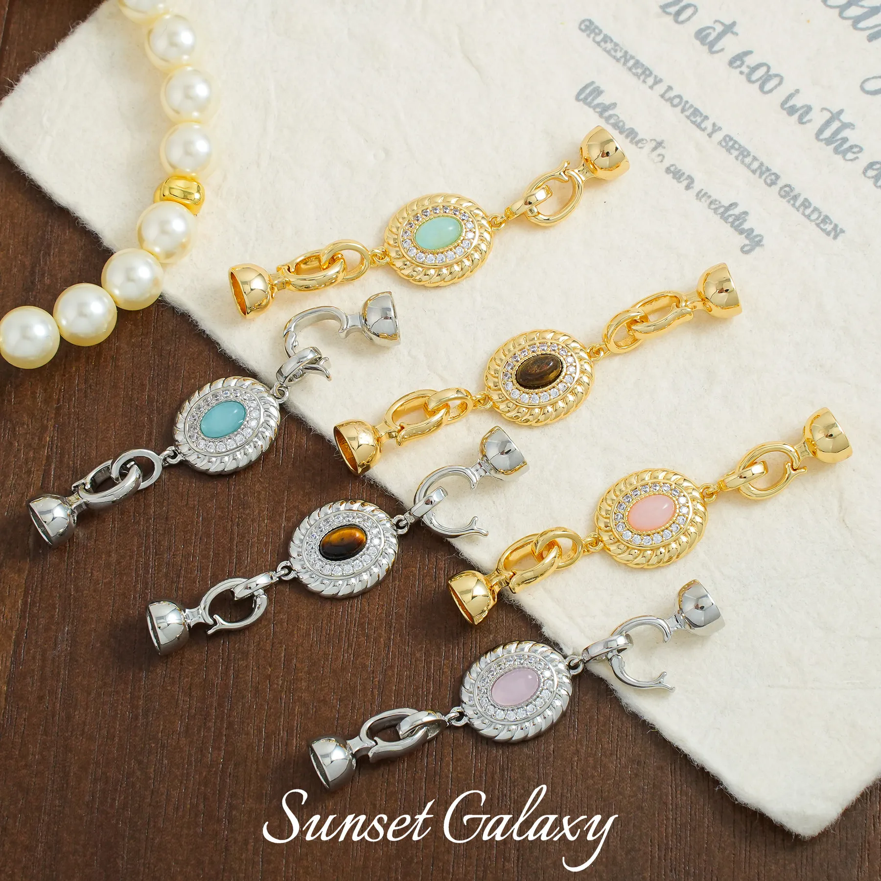 18K Gold Zirconium Gemstone Multifunctional Closure Buckle Handmade Beaded DIY Material Bracelet Necklace Jewelry Accessories
18K Gold Zirconium Gemstone Multifunctional Closure Buckle Handmade Beaded DIY Material Bracelet Necklace Jewelry Accessories