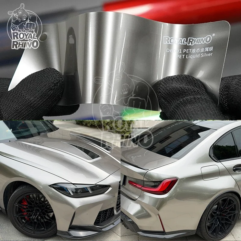 Liquid Metal Silver PET Liner Car Wrap Vinyl Film1.52x18M Color Wrapping Film Roll Air Bubble-Free
Liquid Metal Silver PET Liner Car Wrap Vinyl Film1.52x18M Color Wrapping Film Roll Air Bubble-Free