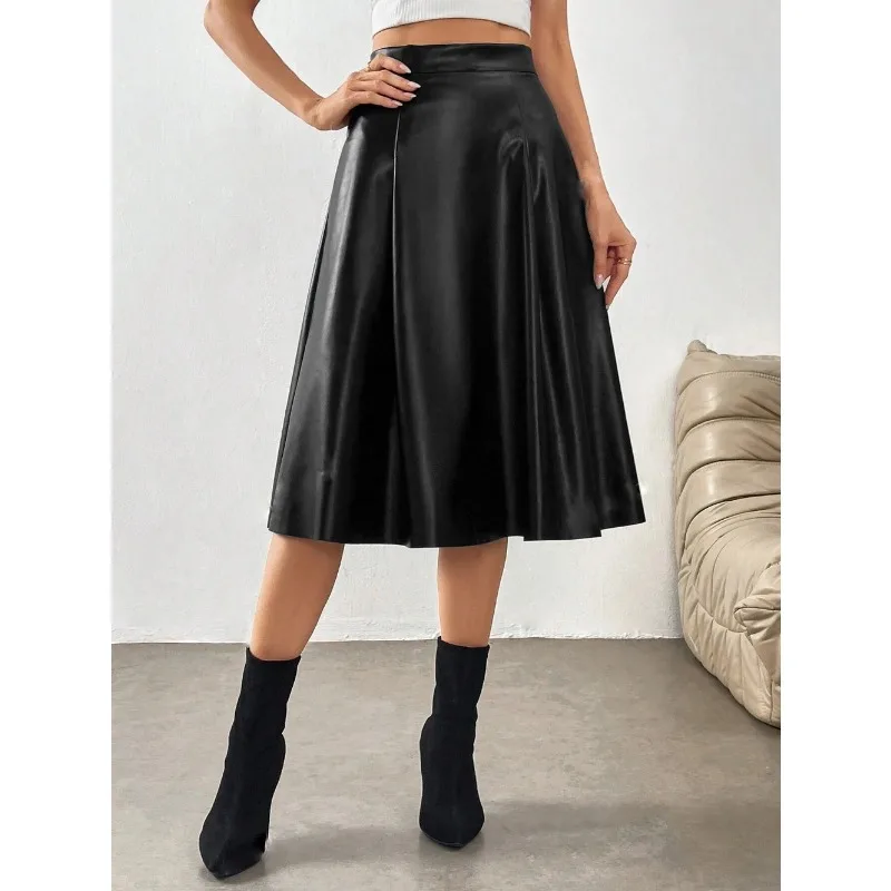 Simplicity Leather Skirt Women's High Waist Slimming Casual Wide Swing Umbrella Skirt Autumn and Winter Fashion Ropa Para Mujer
Simplicity Leather Skirt Women's High Waist Slimming Casual Wide Swing Umbrella Skirt Autumn and Winter Fashion Ropa Para Mujer