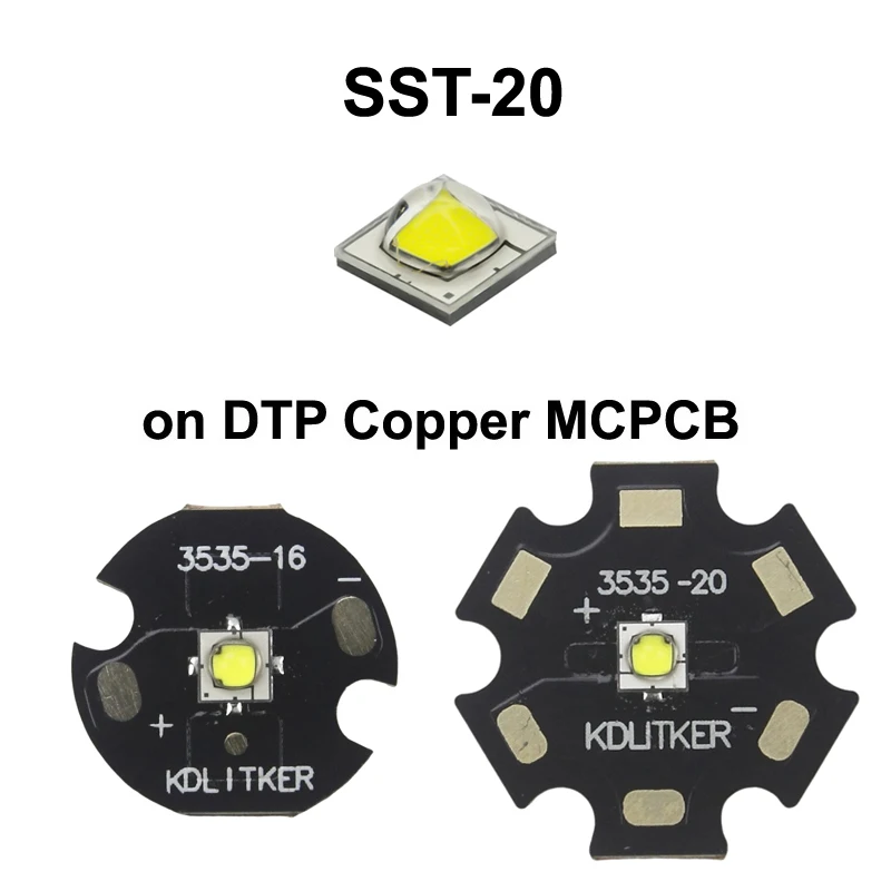 SST-20 7500K 6500K 5000K 4000K 3500K 3000K 2700K 10W 3A 1000 Lumens SMD 3535 LED Emitter Flashlight DIY Bead High CRI
SST-20 7500K 6500K 5000K 4000K 3500K 3000K 2700K 10W 3A 1000 Lumens SMD 3535 LED Emitter Flashlight DIY Bead High CRI