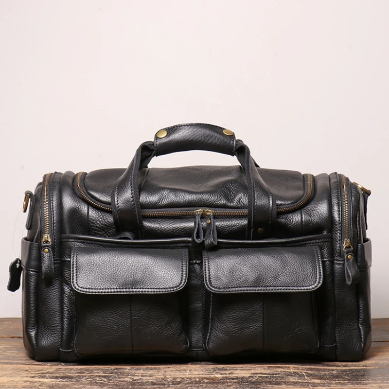  High Quality Luxury Travel Handbag Men Real Leather Large Capacity Unisex Shoulder Crossbody Bag Duffle Bag Fitness Handbag
High Quality Luxury Travel Handbag Men Real Leather Large Capacity Unisex Shoulder Crossbody Bag Duffle Bag Fitness Handbag