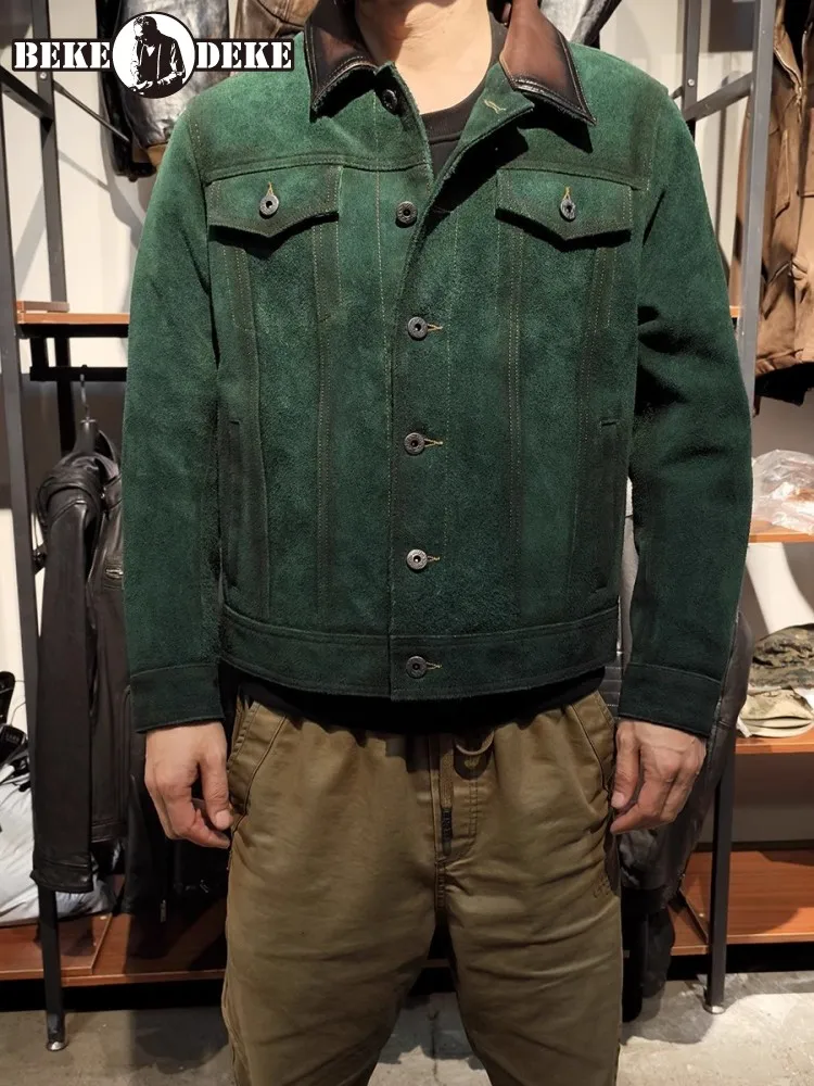 Vintage Suede Cowhide Mens Cowboy Style Genuine Leather Jacket Single Breasted Slim Fit Lapel Street Vintage Motorcycle Coat 5XL
Vintage Suede Cowhide Mens Cowboy Style Genuine Leather Jacket Single Breasted Slim Fit Lapel Street Vintage Motorcycle Coat 5XL