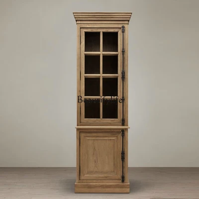 American solid wood with glass door household bookshelf dustproof floor-to-wall locker
American solid wood with glass door household bookshelf dustproof floor-to-wall locker