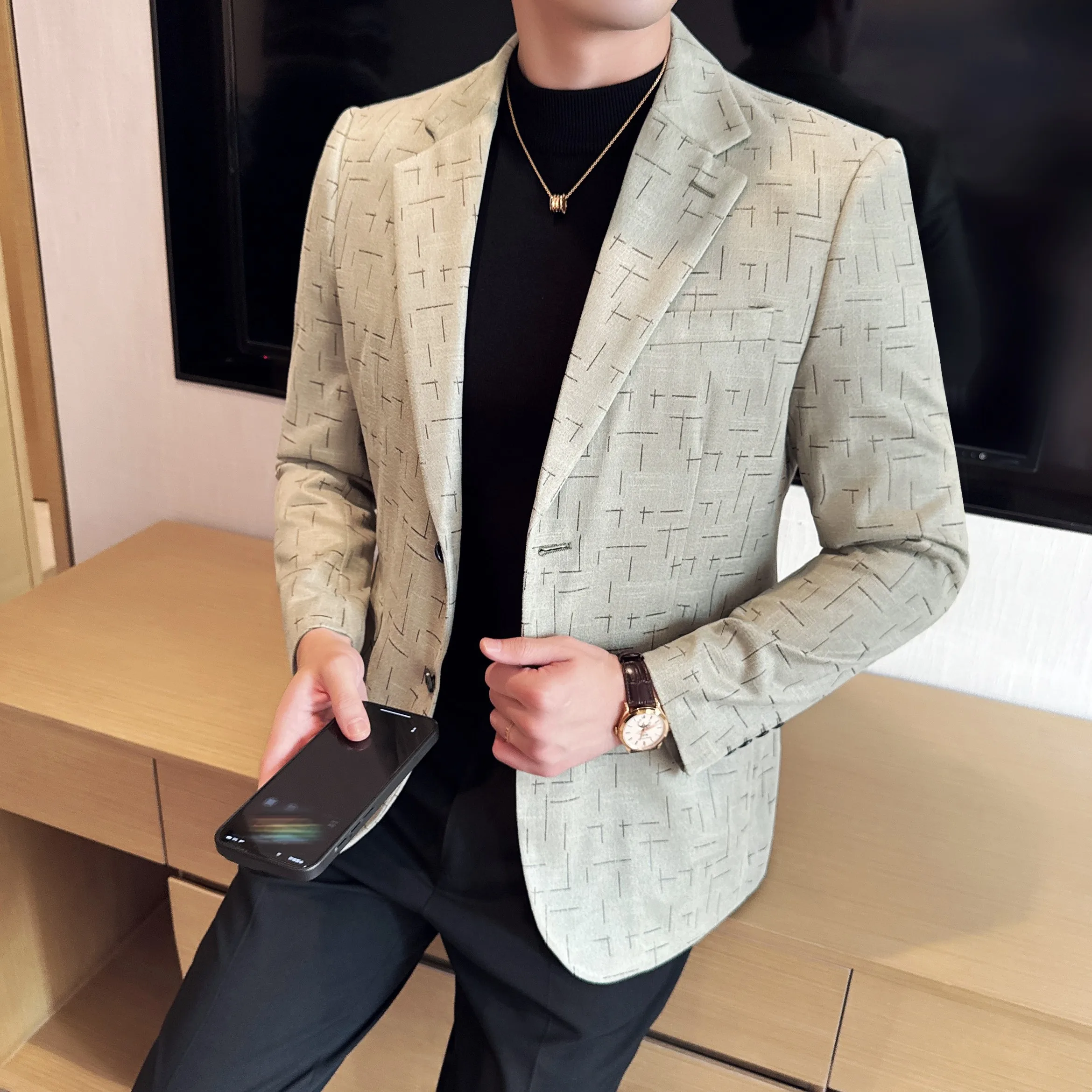 Korean Suit Jacket Men Fashion Casual Jacquard Suit Jacket High Quality Business Social Office Wedding Blazers Men Clothing 2025
Korean Suit Jacket Men Fashion Casual Jacquard Suit Jacket High Quality Business Social Office Wedding Blazers Men Clothing 2025