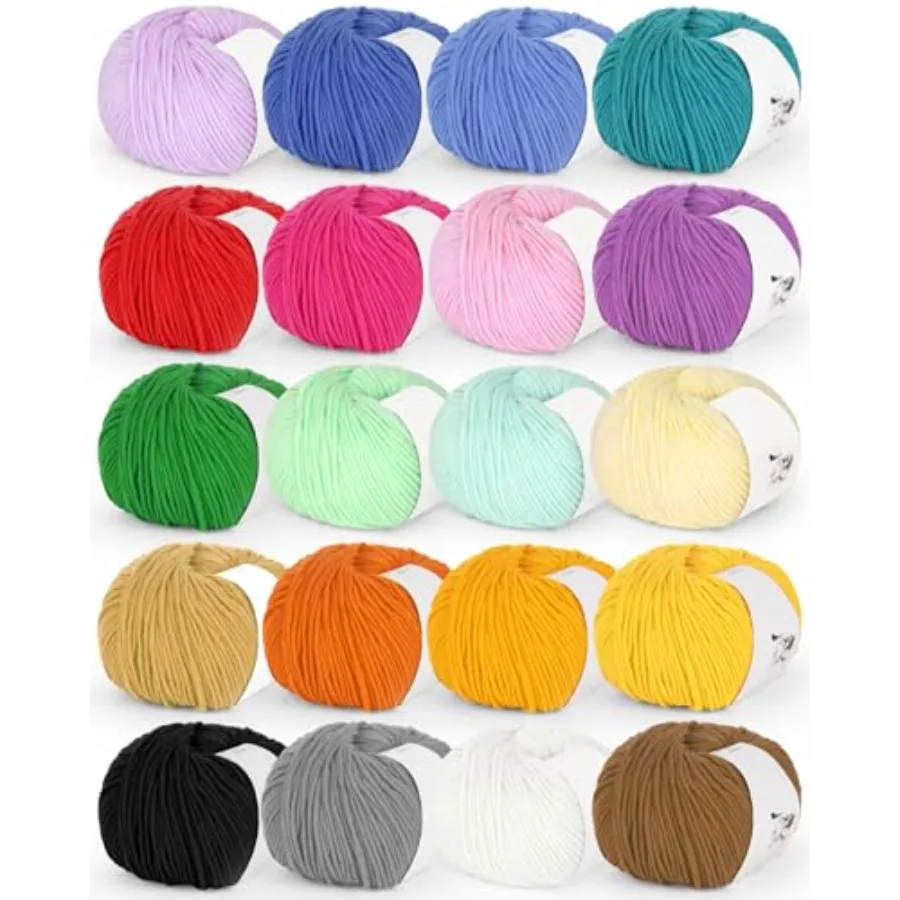 20 Skeins Cotton Yarn for Crocheting-55% Cotton 45% Acrylic-4 Medium Worsted -Super Soft Milk Cotton Yarn-Great Crochet and Kni
20 Skeins Cotton Yarn for Crocheting-55% Cotton 45% Acrylic-4 Medium Worsted -Super Soft Milk Cotton Yarn-Great Crochet and Kni