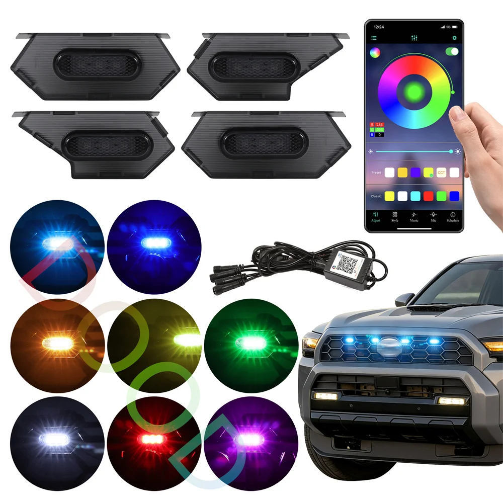 RGB colors front grill grille lights fit for 2025 2026 4runner trdsport trdOff-road abs grill light accessories
RGB colors front grill grille lights fit for 2025 2026 4runner trdsport trdOff-road abs grill light accessories