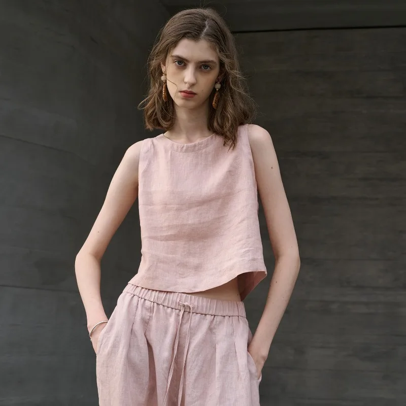 Casual 100% Linen Crop Tops Women Sleeveless Button Up Summer Loose Fashion Holiday Beach Streetwear White Black Female Tops
Casual 100% Linen Crop Tops Women Sleeveless Button Up Summer Loose Fashion Holiday Beach Streetwear White Black Female Tops