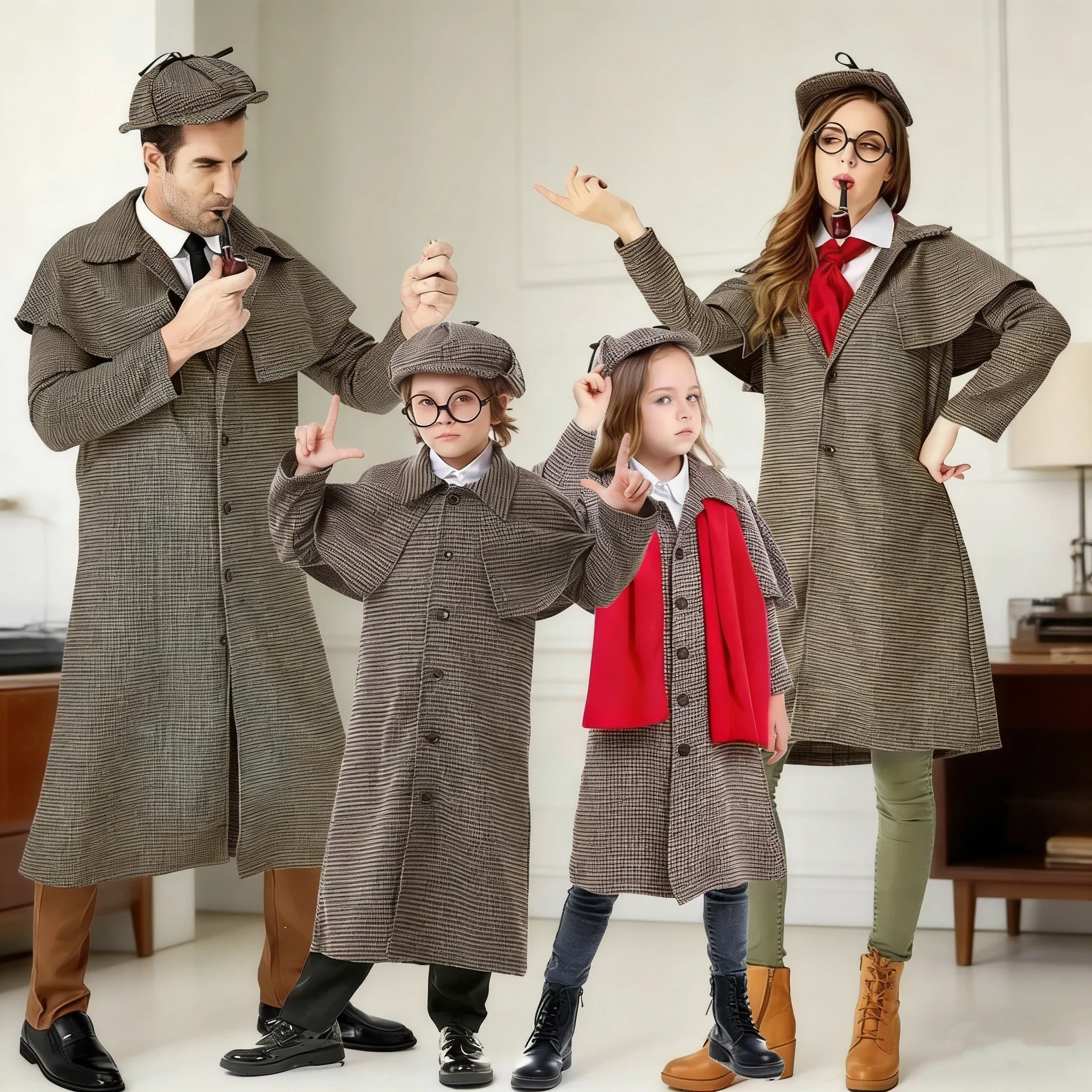 Halloween Detective Cosplay Costume Enfant British Style Checkered High Collar Coat For Men Women Niño Game Uniform
Halloween Detective Cosplay Costume Enfant British Style Checkered High Collar Coat For Men Women Niño Game Uniform