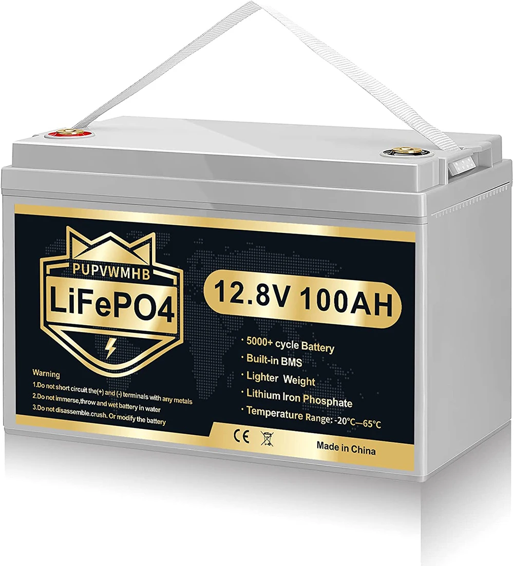 PUPVWMHB 12V 100Ah Lifepo4 1280Wh Lithium Iron Phosphate Battery Built in BMS Rechargeable For RV Campers Solar Golf Carts Marin
PUPVWMHB 12V 100Ah Lifepo4 1280Wh Lithium Iron Phosphate Battery Built in BMS Rechargeable For RV Campers Solar Golf Carts Marin