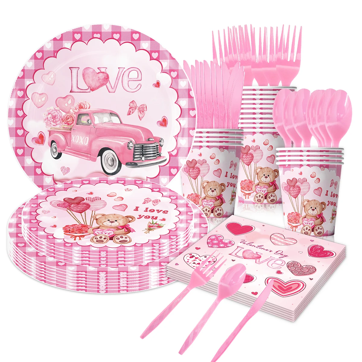 Valentines Day Themed Party Tableware disposable Paper plates Paper towels tablecloth Birthday ecorations Festivals Atmosph
Valentines Day Themed Party Tableware disposable Paper plates Paper towels tablecloth Birthday ecorations Festivals Atmosph
