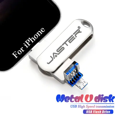 Phone USB Flash Drive 256GB External Storage 128GB 64G 32G 16G for IPhone IPad Android Android USB 3in1 Pendrive Gift USB Stick