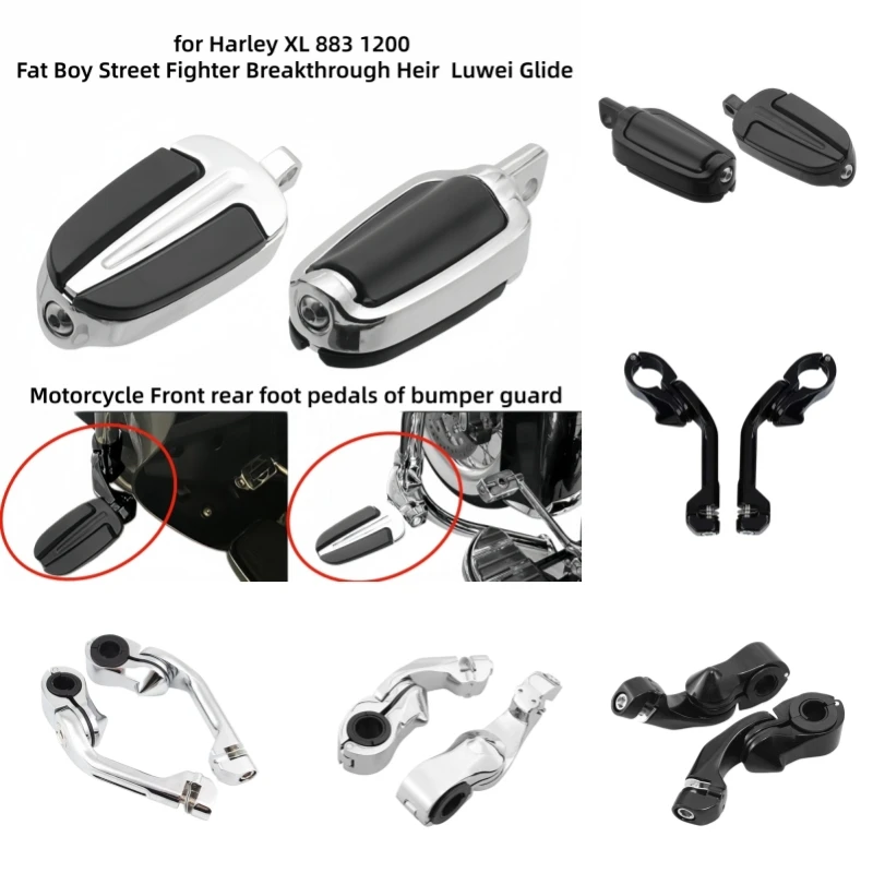 Motorcycle Front rear foot pedals of bumper guard for Harley XL 883 1200 Fat Boy Street Fighter Breakthrough Heir Luwei Glide
Motorcycle Front rear foot pedals of bumper guard for Harley XL 883 1200 Fat Boy Street Fighter Breakthrough Heir Luwei Glide