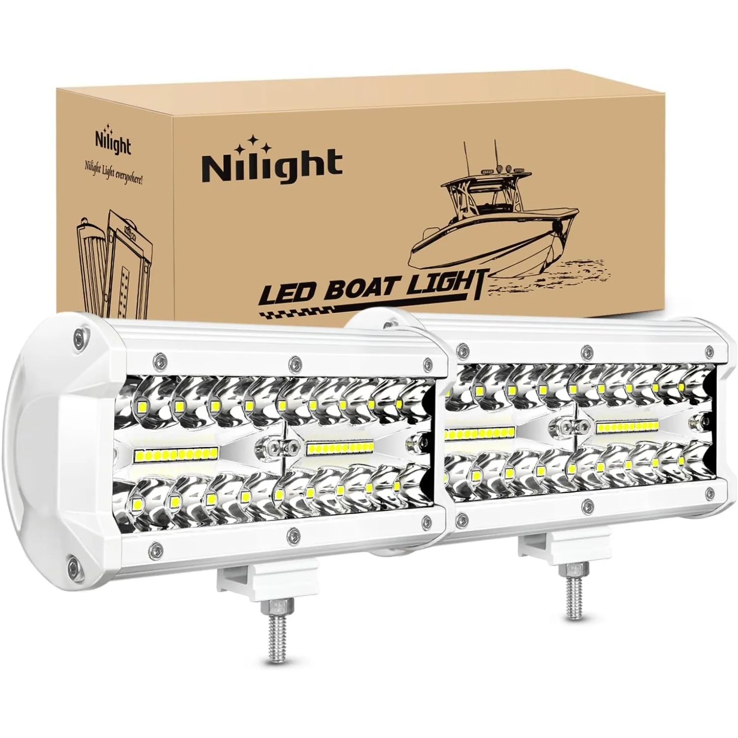 120W LED Light Pod Navigation Light 6.5’ White Spot Flood Combo Pontoon Boat Deck Dock Lighting for Night Fishing T-top Yacht
120W LED Light Pod Navigation Light 6.5’ White Spot Flood Combo Pontoon Boat Deck Dock Lighting for Night Fishing T-top Yacht
