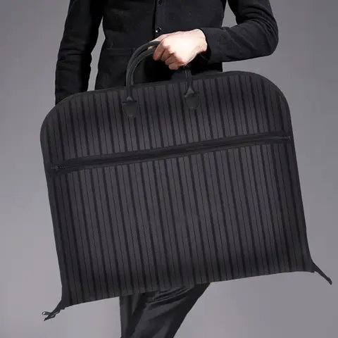 Garment Bags Oxford Cloth Striped Clothes Dust Cover Dress Protection Case Dustproof Suit Pack Suit Storage Handbag