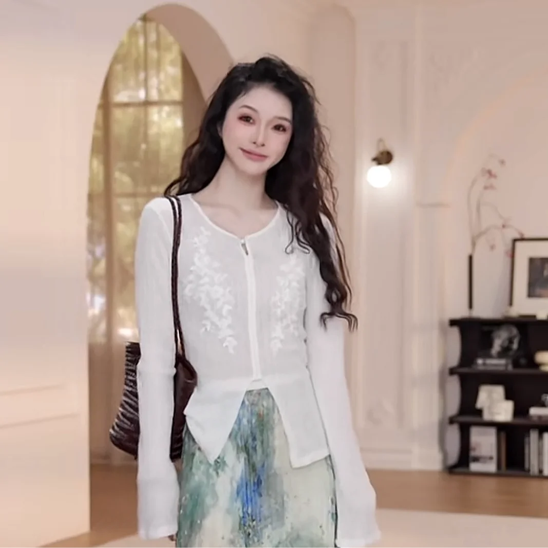 Yanyan Early Spring Versatile Long Sve Knitted Open Cardigan Hook Flower Design Casual Loose Fit Thin UV Protection
Yanyan Early Spring Versatile Long Sve Knitted Open Cardigan Hook Flower Design Casual Loose Fit Thin UV Protection