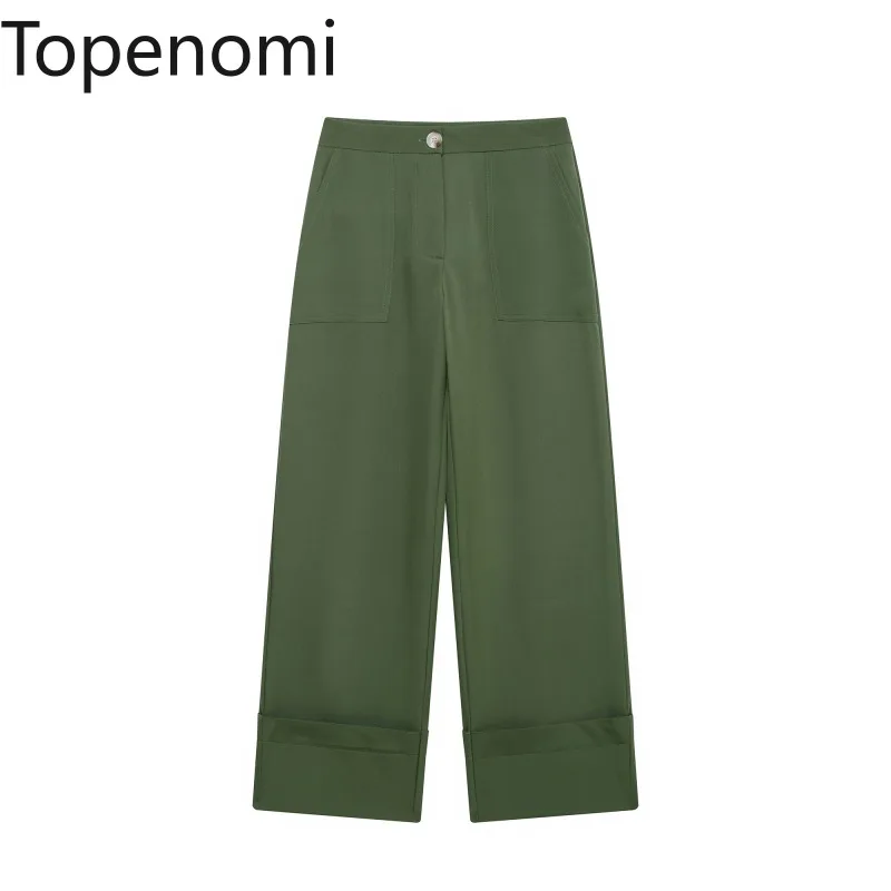 Topenomi Fashion Green Long Pants Women Spring Summer High Waist Curled Wide Leg Trousers Sold Office All Match Clothes Outfit
Topenomi Fashion Green Long Pants Women Spring Summer High Waist Curled Wide Leg Trousers Sold Office All Match Clothes Outfit