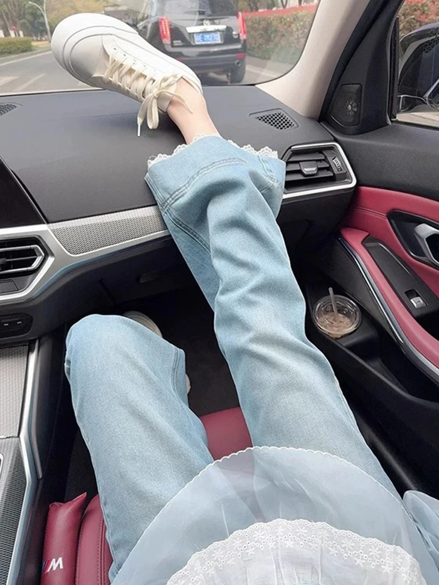Blue Elastic High Waist Nine-Tenths Jeans Women's Spring Autumn plus Size Loose Wide Leg Pants Straight Cut Slimming Effect
Blue Elastic High Waist Nine-Tenths Jeans Women's Spring Autumn plus Size Loose Wide Leg Pants Straight Cut Slimming Effect