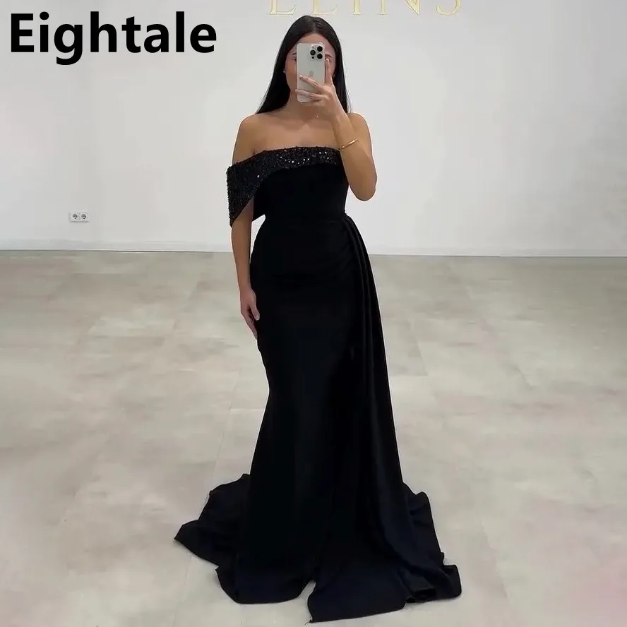 Eightale Black Mermaid Evening Dress Sequin One Shoulder Women Party Prom Dresses Dubai 2025 Customized
Eightale Black Mermaid Evening Dress Sequin One Shoulder Women Party Prom Dresses Dubai 2025 Customized