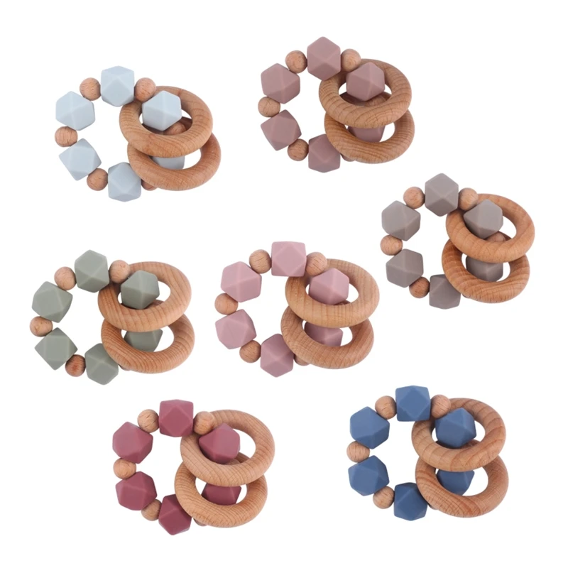 Baby Teether Silicone Bracelet BPA Free Teething Toy Wood Ring Teething Toy
Baby Teether Silicone Bracelet BPA Free Teething Toy Wood Ring Teething Toy