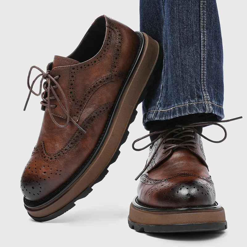 men fashion business wedding dress shoes lace-up carved brogue shoe black brown platform sneakers genuine leather footwear mans
men fashion business wedding dress shoes lace-up carved brogue shoe black brown platform sneakers genuine leather footwear mans
