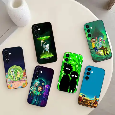 r-Rick cartoon animation M-Morty Phone Case For Samsung Galaxy A20,21s,22,31,32,52,53,72,73,80,91 Soft Black Shell